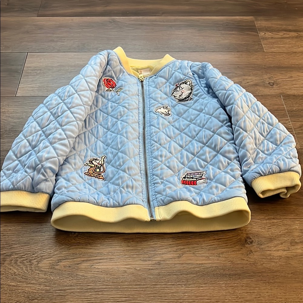 Disney Blue and Yellow Puffer Jacket with Quilted Design